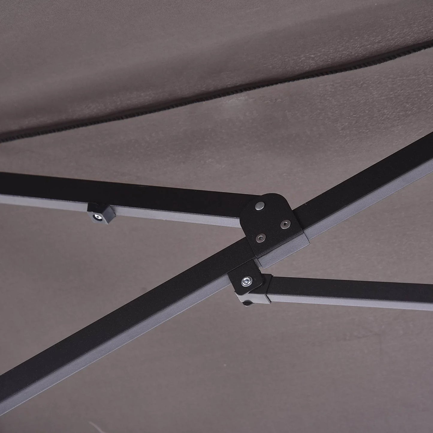 Outsunny 4.6m Double-Sided Patio Umbrella with Crank Lift and Steel Base - Grey Garden Canopy Shade - ALL4U RETAILER LTD