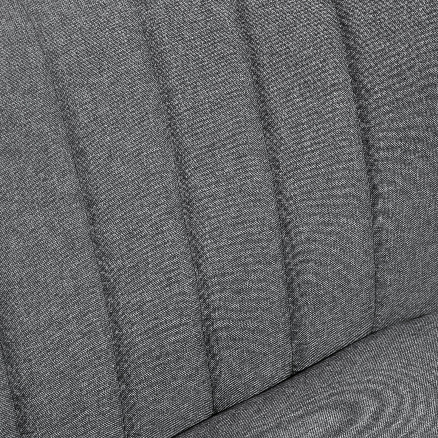 HOMCOM 46 Inch Loveseat Sofa Upholstered 2 Seater With Thick Padded Seat And Rubber Wood Legs Grey