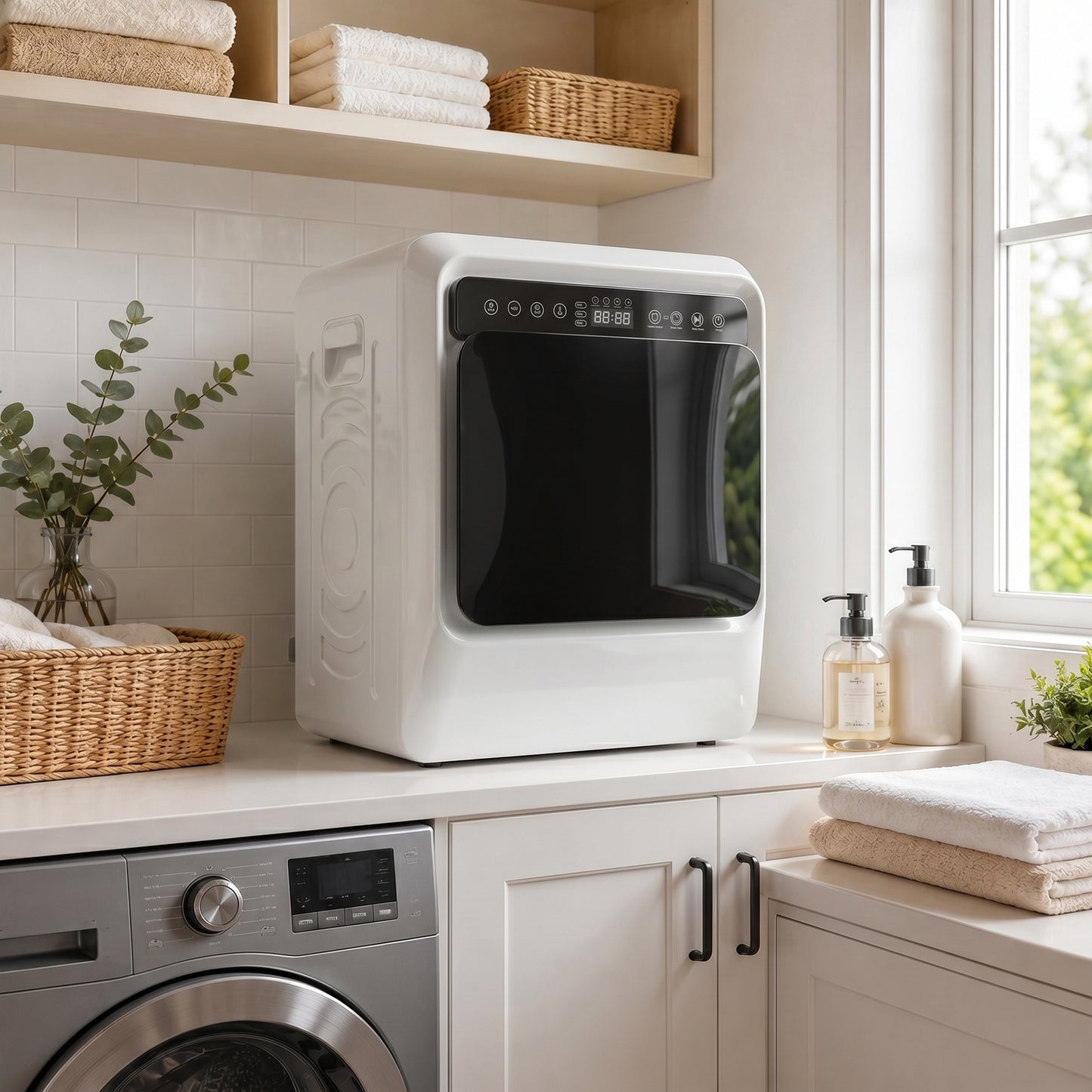 HOMCOM 5kg Vented Tumble Dryer 1000W Compact Smart Drying Freestanding Stackable Clothes Dryer