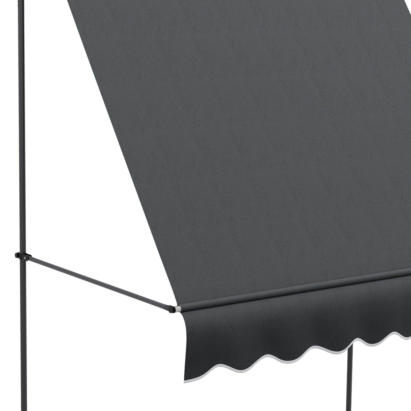 Outsunny 2 x 1.2m Retractable Awning, Free Standing Patio Sun Shade Shelter, UV Resistant, for Window and Door, Dark Grey - ALL4U RETAILER LTD
