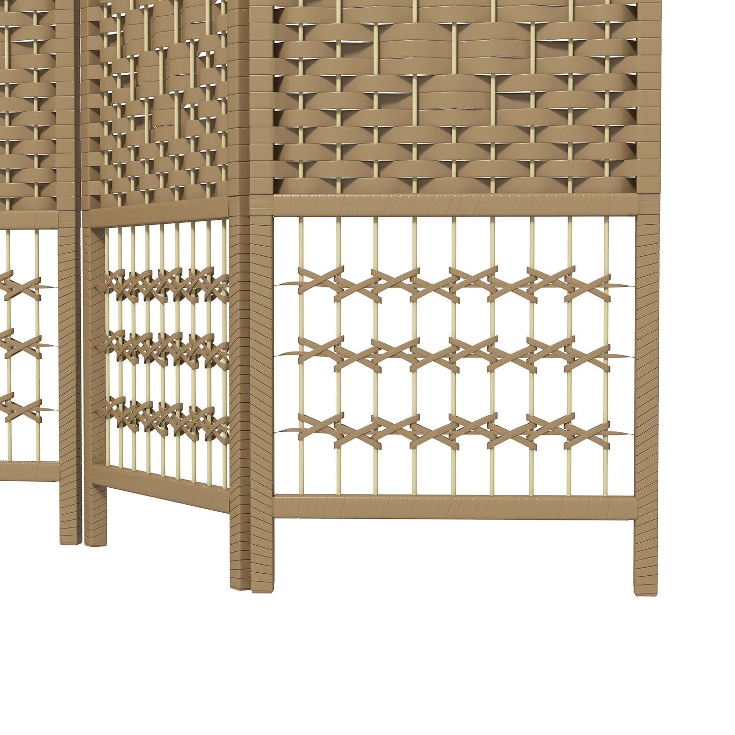 HOMCOM 3 Panel Folding Room Divider Privacy Screen Freestanding Paravent Partition Natural Wood