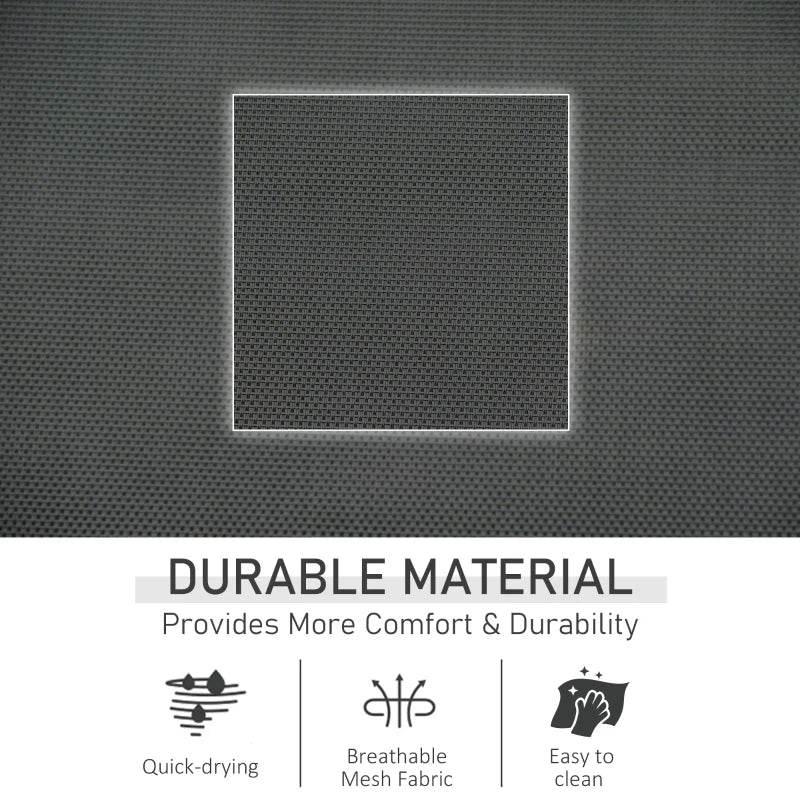 Breathable dark gray mesh fabric panel for outdoor rocking lounge chair