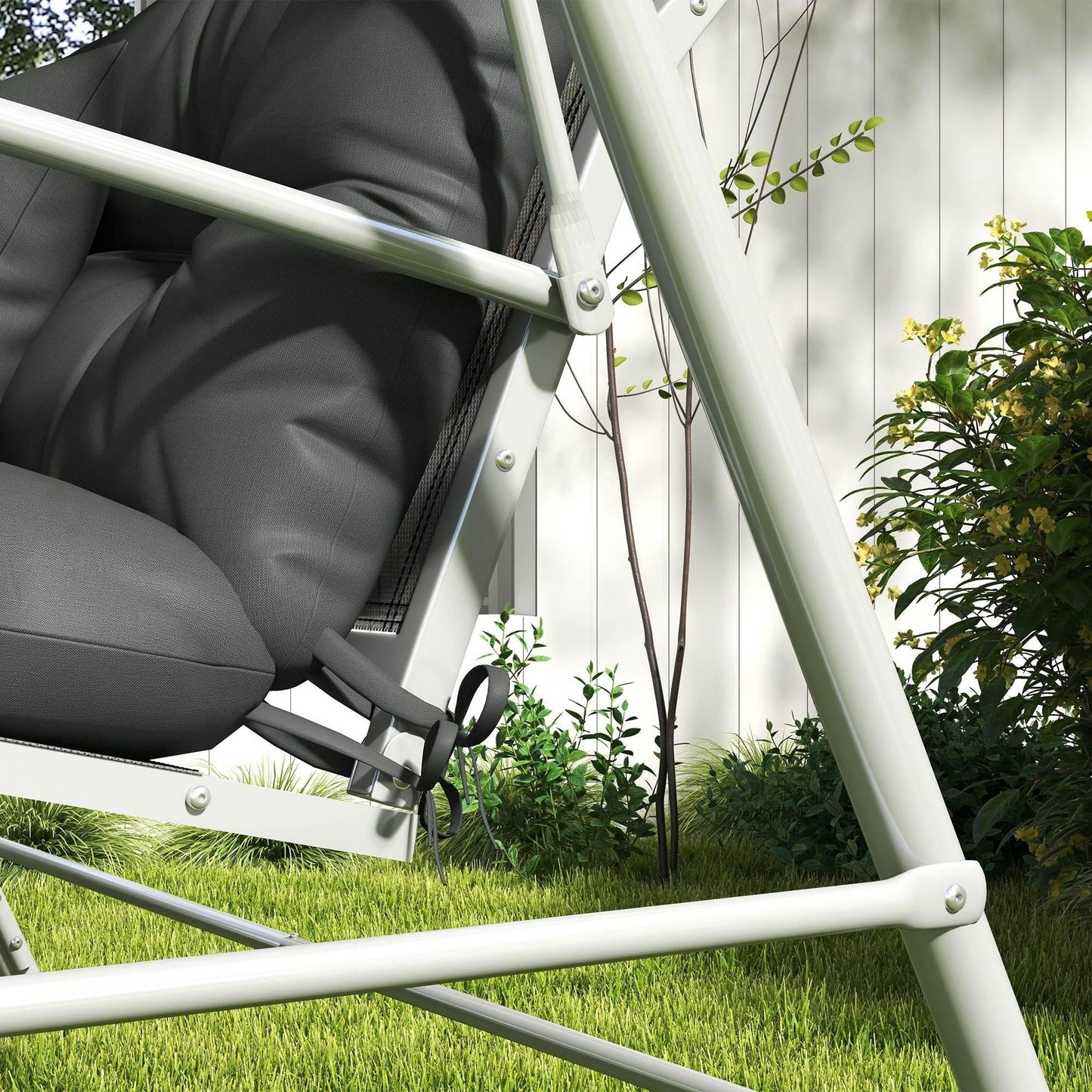 Outsunny Light Grey 4-Piece Patio Cushion Set with 2 Pillows for Chairs - ALL4U RETAILER LTD