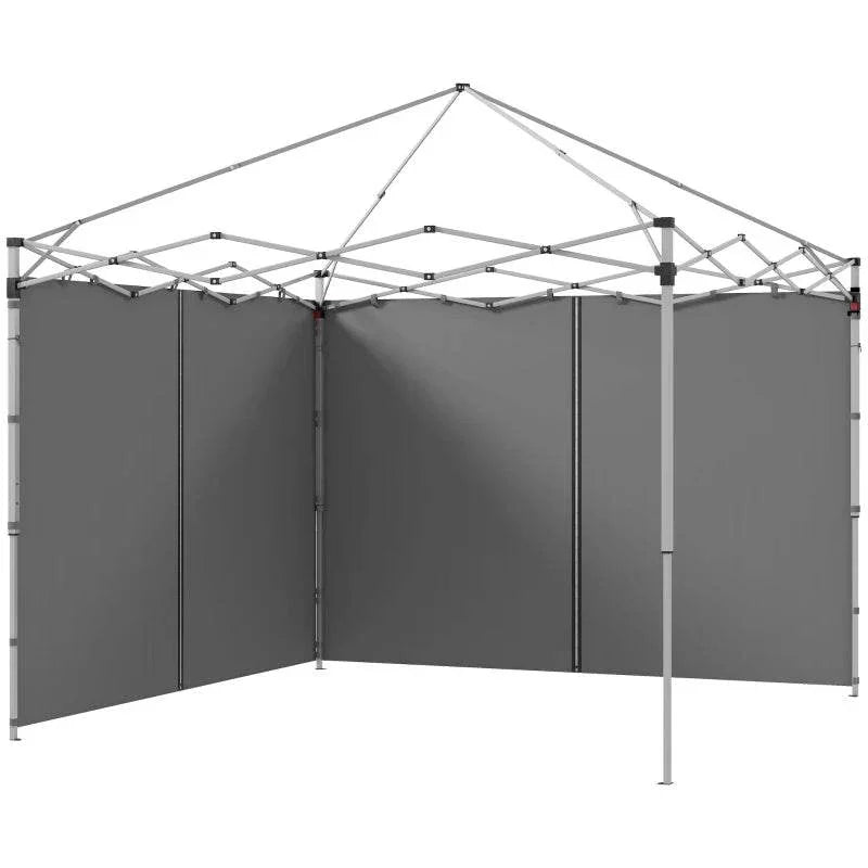 Light grey pop-up gazebo side panels, 2-panel set with full-height fabric walls