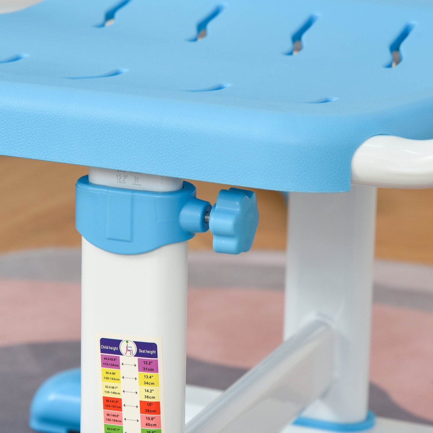 AIYAPLAY Adjustable Kids Study Desk and Chair Set with Storage - Blue - ALL4U RETAILER LTD