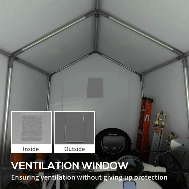 Outsunny 3 x 3m Waterproof Portable Shed - Garden Storage Tent with Ventilation Window for Bike, Motorbike, Garden Tools: Secure Your Outdoor Essentials - ALL4U RETAILER LTD