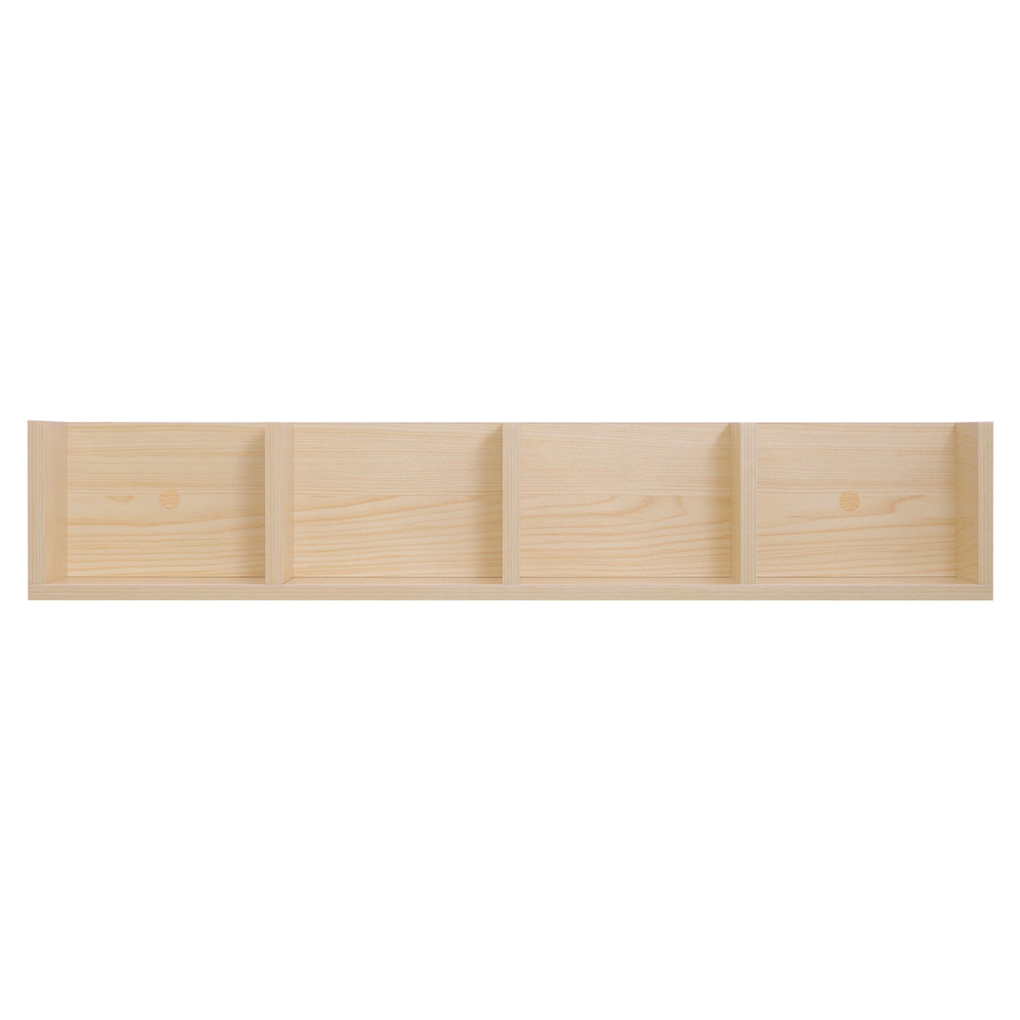 HOMCOM Wall Mount CD DVD Storage Rack With 4 Cubes Holds Up To 60 CDs Natural Wood Finish Set Of 2