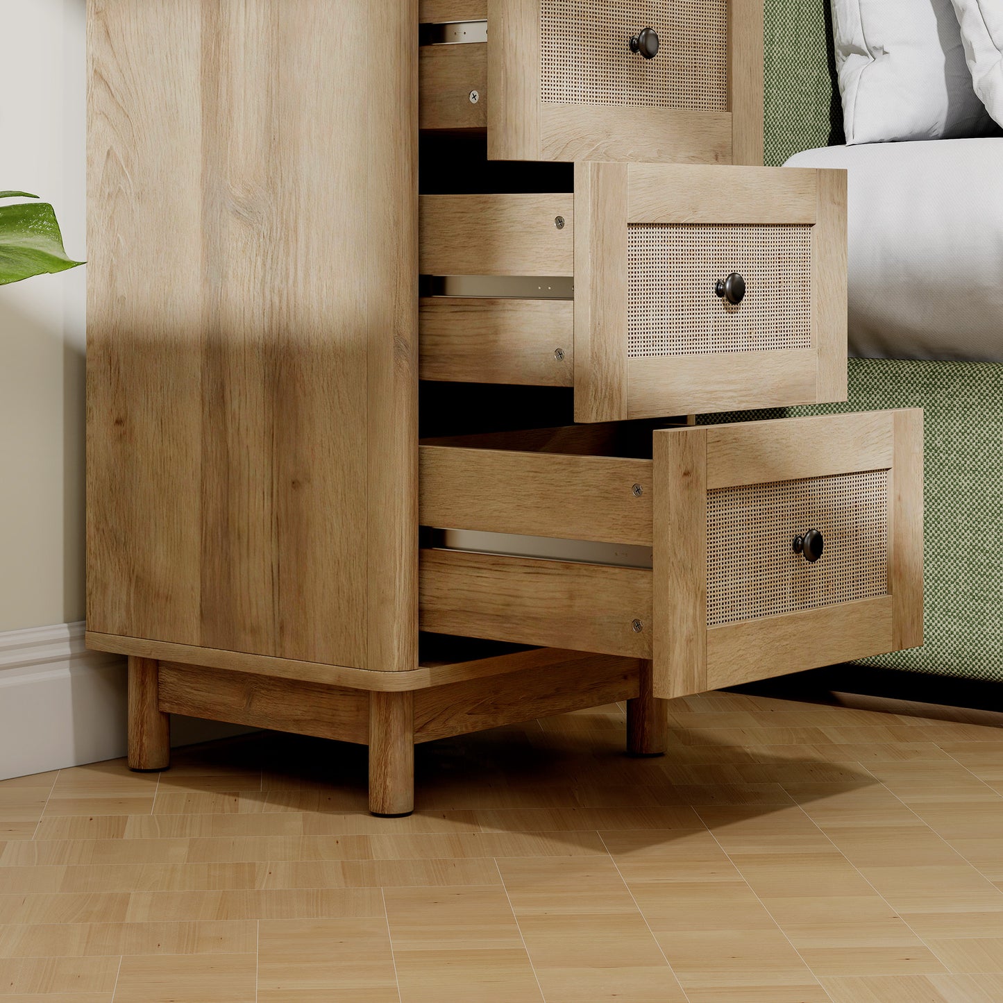 HOMCOM 40 cm Oak Finish Drawer Chest With Three Drawers For Bedroom Storage And Clutter Free Organization