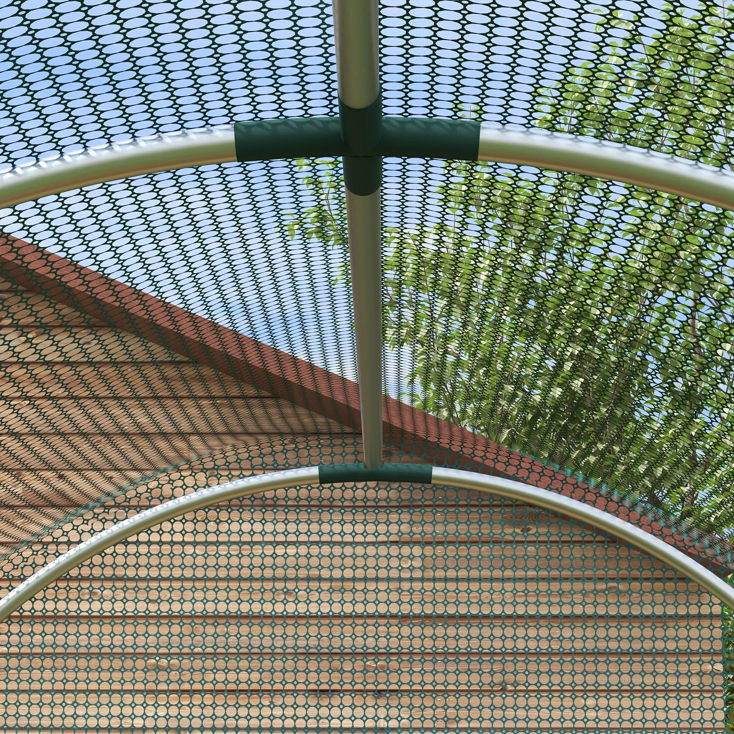 Outsunny 240 x 120cm Mini Polytunnel Greenhouse With Galvanised Steel Frame And Mesh Cover
