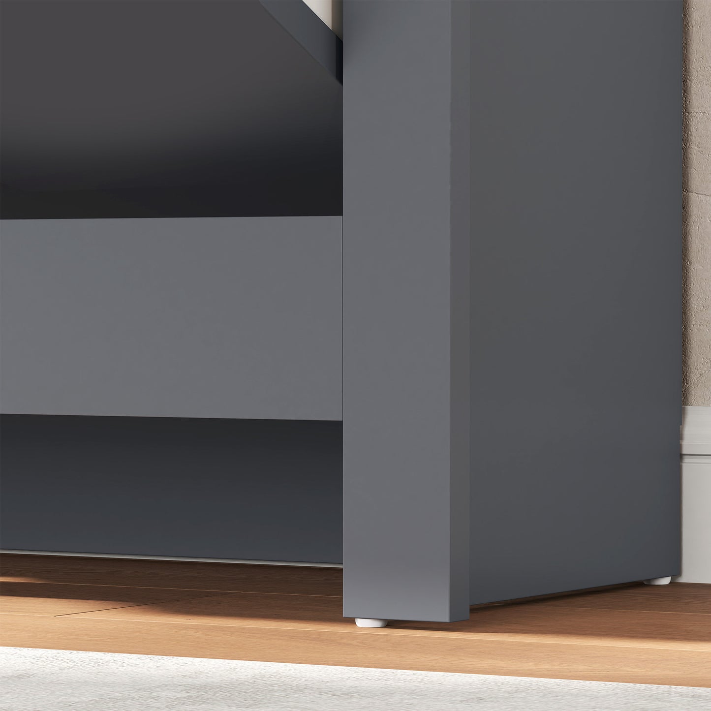HOMCOM Slim Shoe Cabinet Narrow Cupboard With 2 Flip Drawers And Adjustable Shelves For 12 Pairs Of Shoes Charcoal Grey