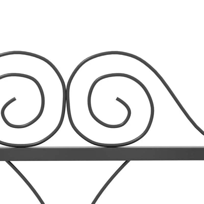 Outsunny 4 Pack Garden Fence - Metal Wire Fencing Border, Scroll Flower Edging - Animal Barrier for Landscape, Garden, Black - ALL4U RETAILER LTD