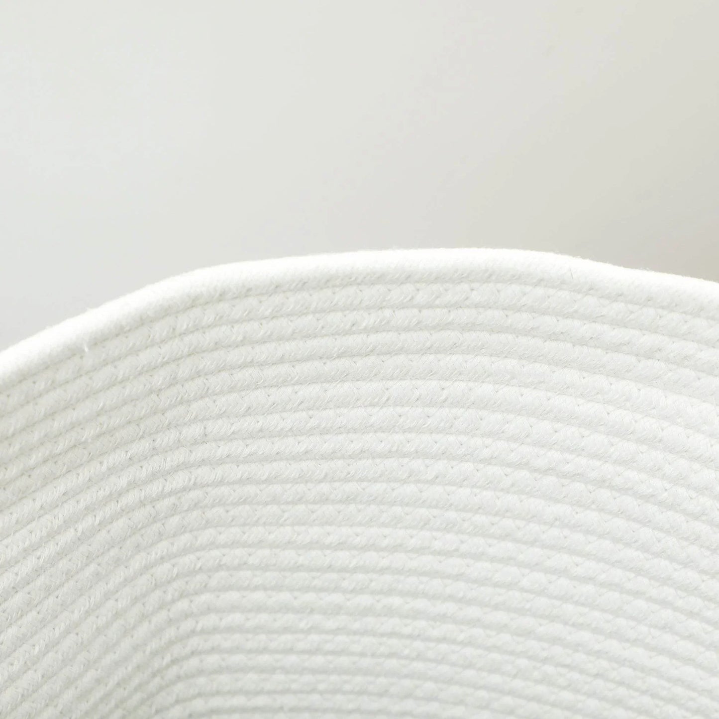 HOMCOM 36L Soft Cotton Rope Laundry Basket with Dual Handles - Cream White - ALL4U RETAILER LTD