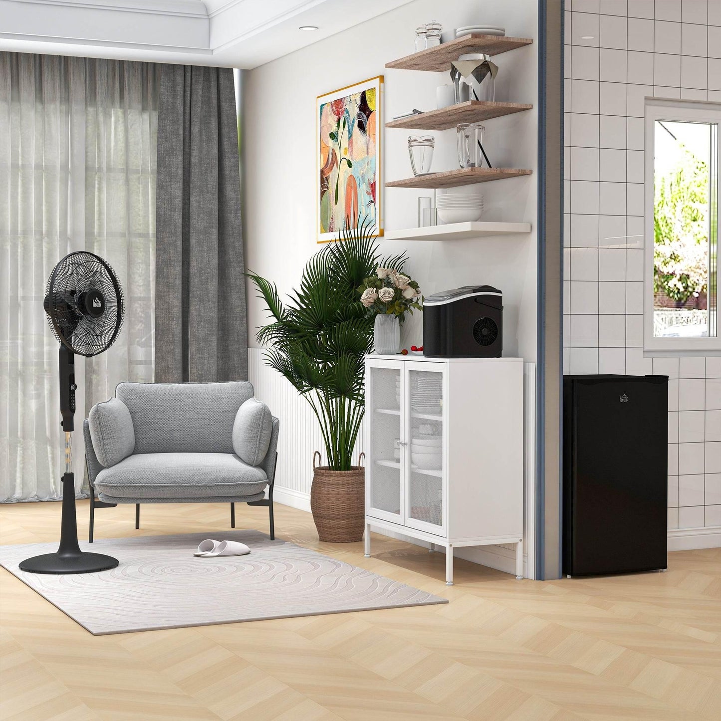 HOMCOM Countertop Ice Maker Machine – 12kg Daily Production, 9 Bullet Ice Cubes in 6-12 Minutes, Includes Scoop and Basket, Black - ALL4U RETAILER LTD