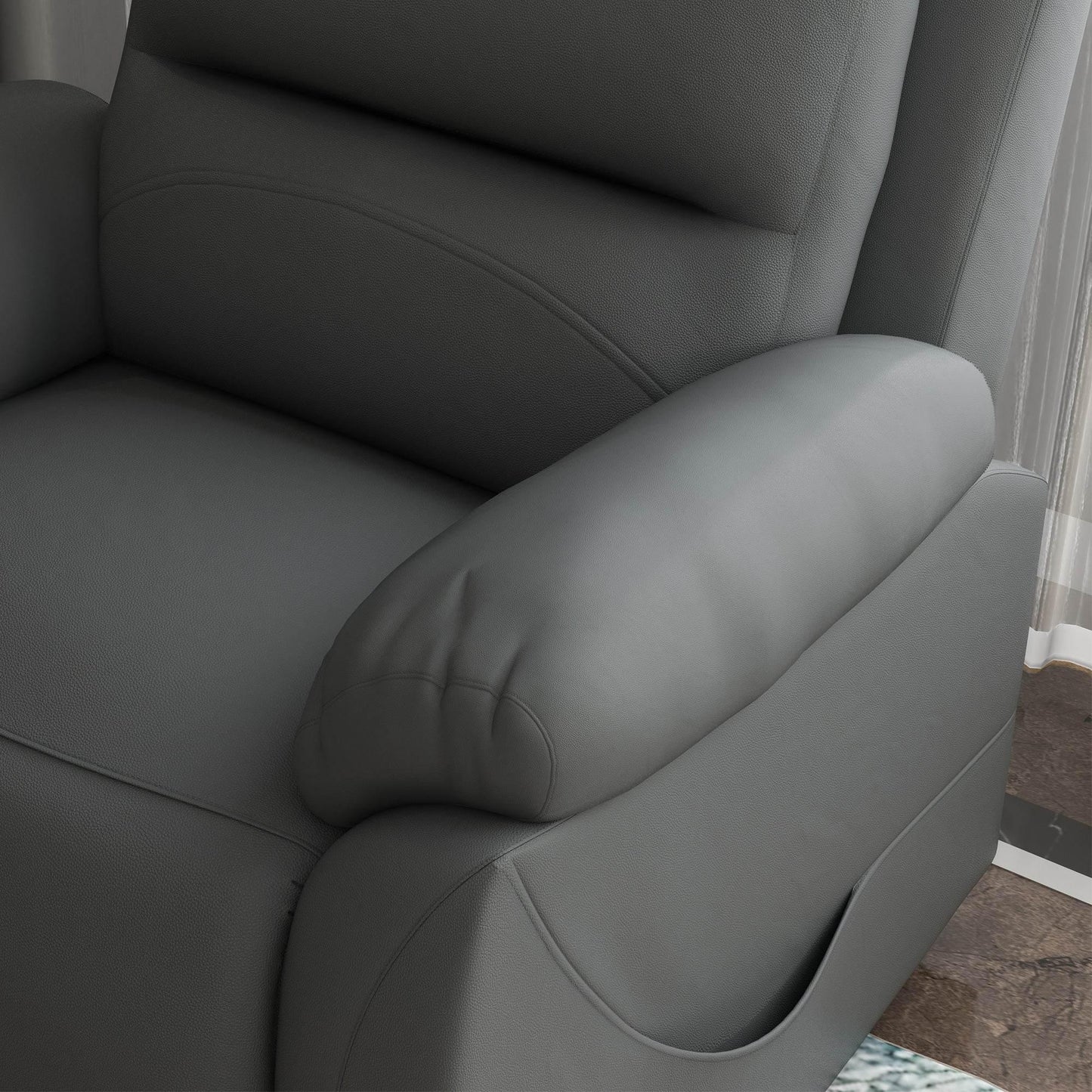 HOMCOM Power Lift Recliner Chair with Massage Function for Seniors, Faux Leather Electric Riser Armchair with Side Pockets - ALL4U RETAILER LTD