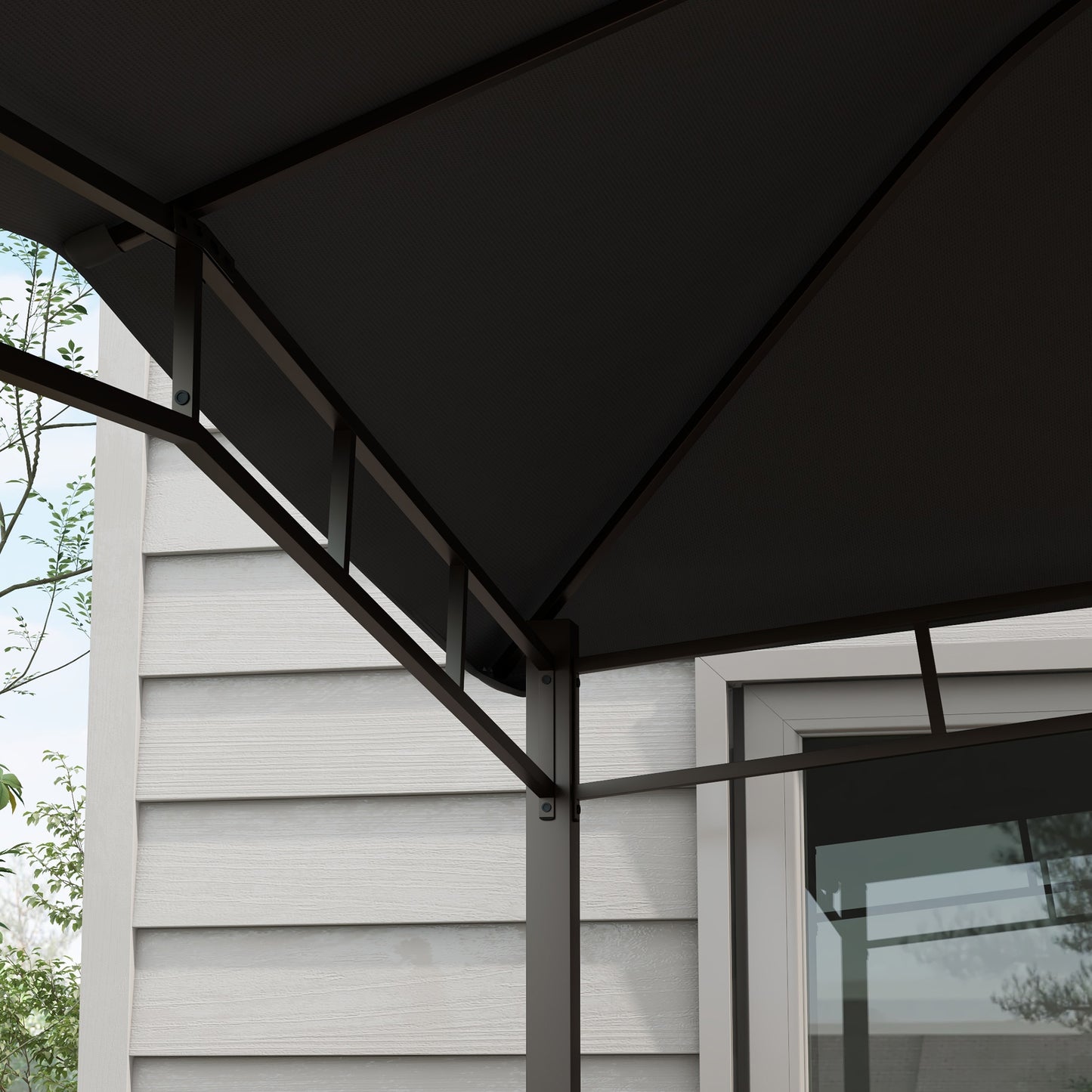 Outsunny 3x3m Outdoor Gazebo With Steel Frame Sunshade Canopy Pavilion Grey Weather Resistant UV Protection Assembly