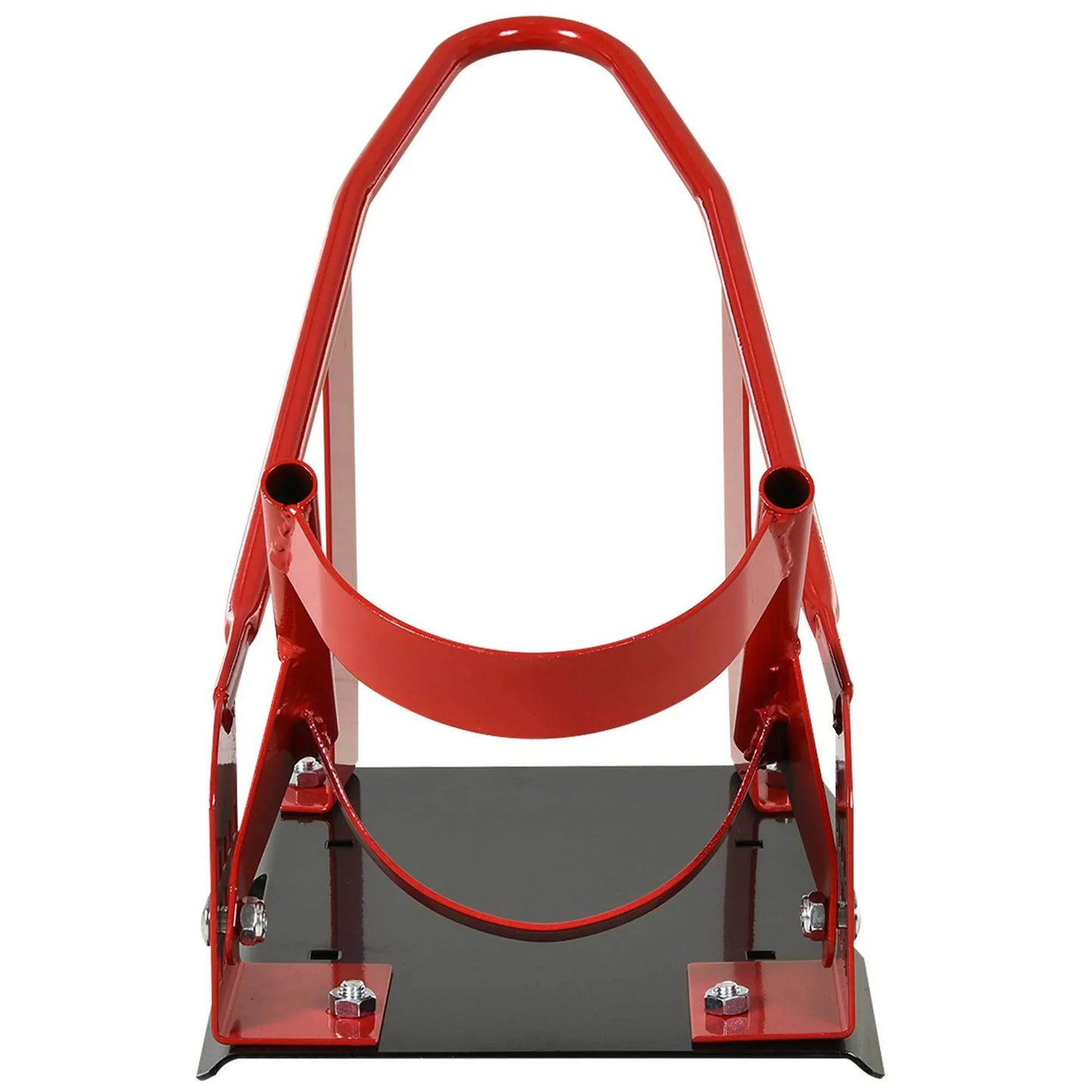 HOMCOM Heavy-Duty Freestanding Motorcycle Wheel Support - Red - ALL4U RETAILER LTD