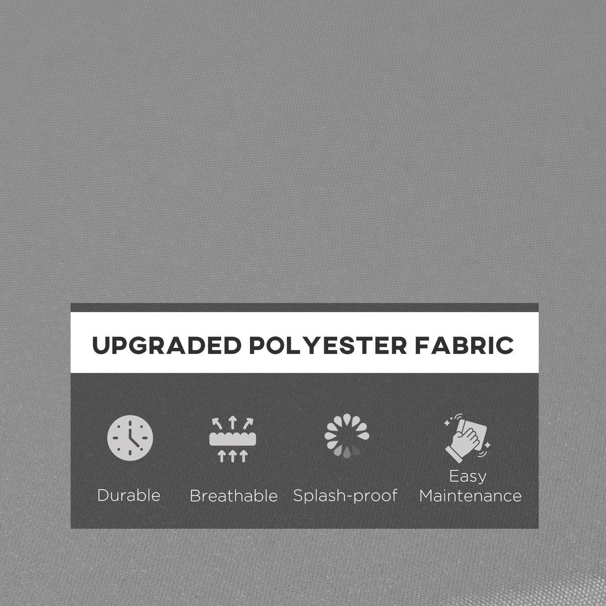 Dark grey polyester cushion fabric with durable, breathable, splash-proof design