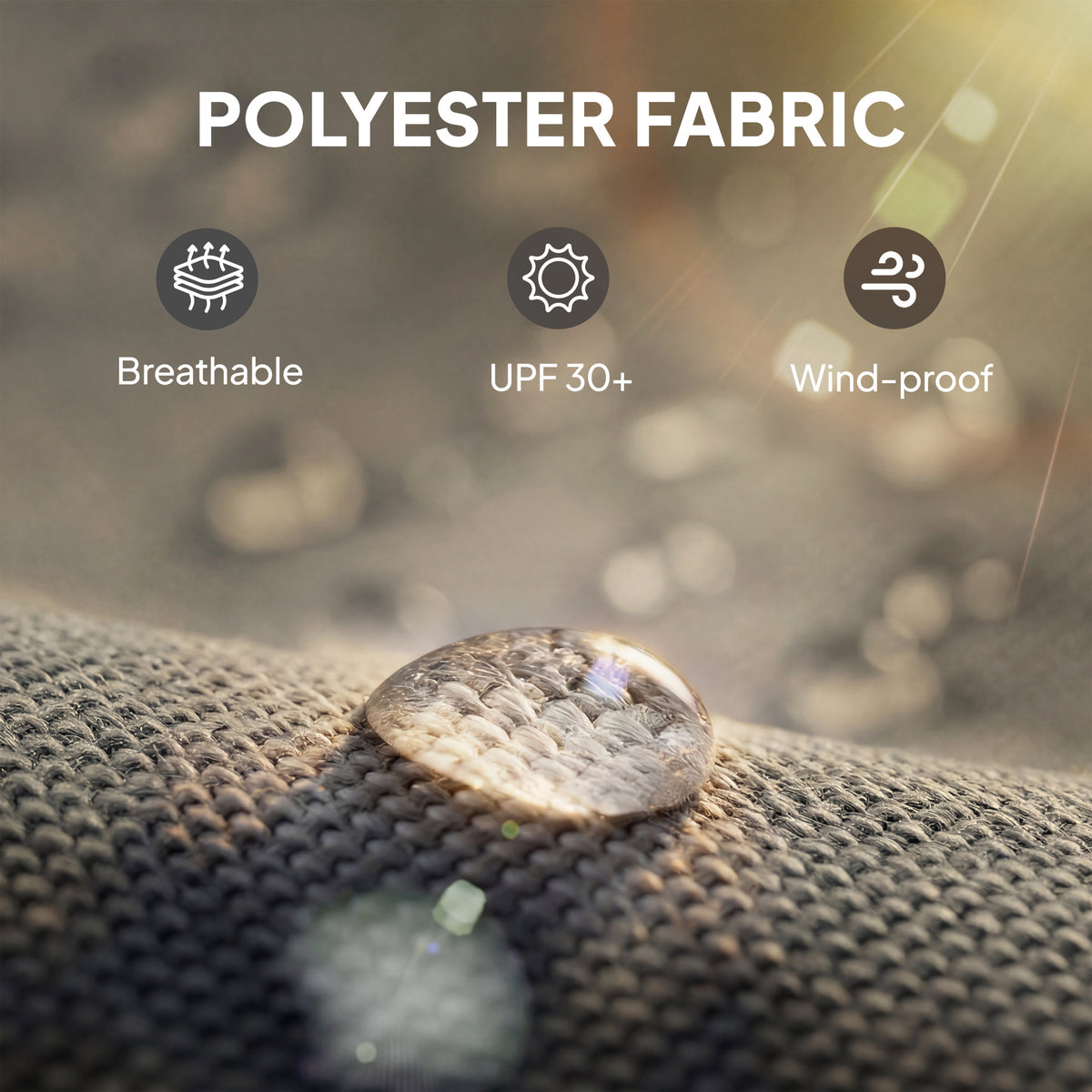 Polyester fabric for dark grey gazebo curtains, breathable and wind-proof design