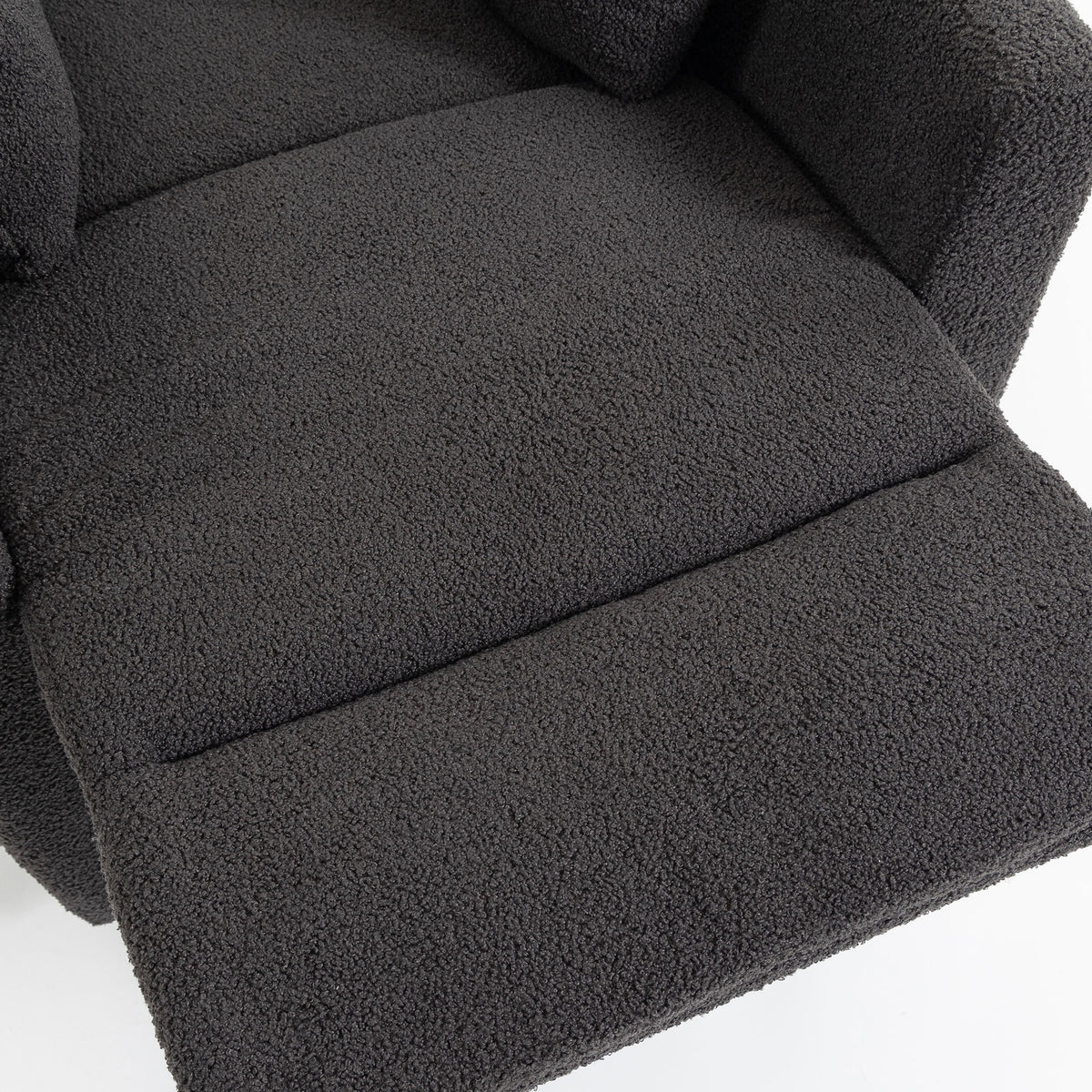 HOMCOM Electric Lift Recliner Chair with Massage and Heat Teddy Fleece Dark Grey