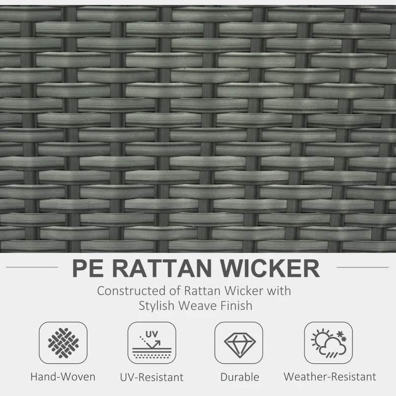 Gray PE rattan wicker panel with interlaced weave texture for outdoor furniture
