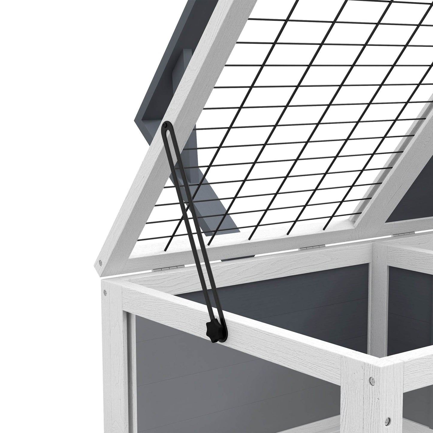 PawHut Grey Wooden Tortoise Habitat with Lamp Holder and Easy-Clean Design - ALL4U RETAILER LTD