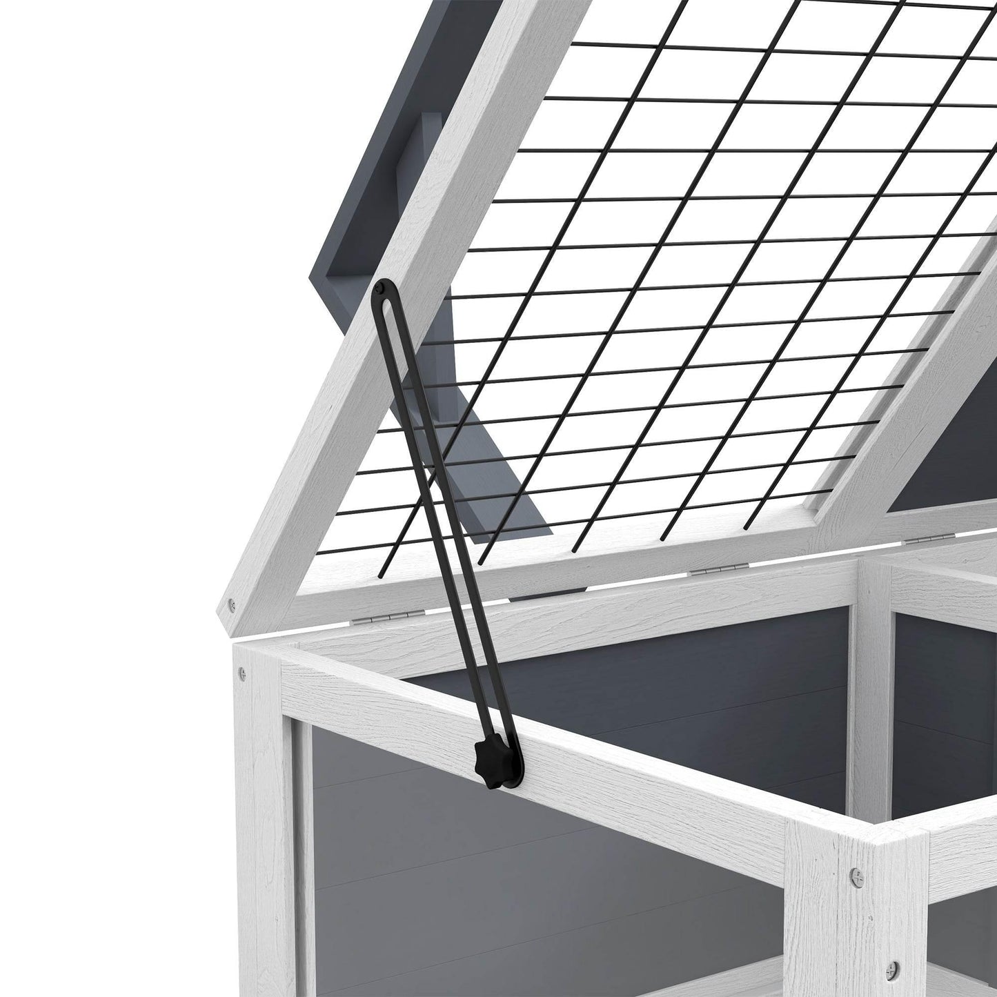 PawHut Grey Wooden Tortoise Habitat with Lamp Holder and Easy-Clean Design - ALL4U RETAILER LTD
