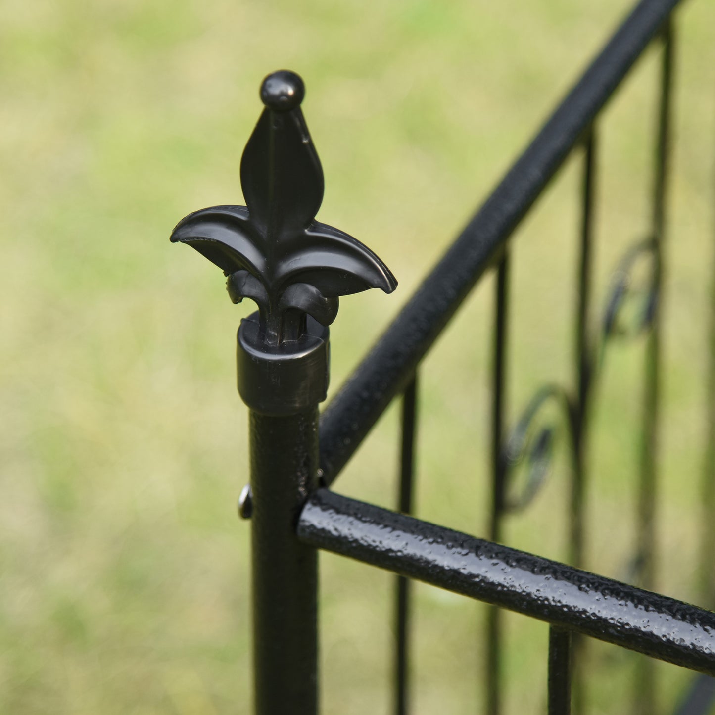 Outsunny Metal Garden Arbor Arch With Double Doors And Two Side Planter Baskets Climbing Vine Frame Black