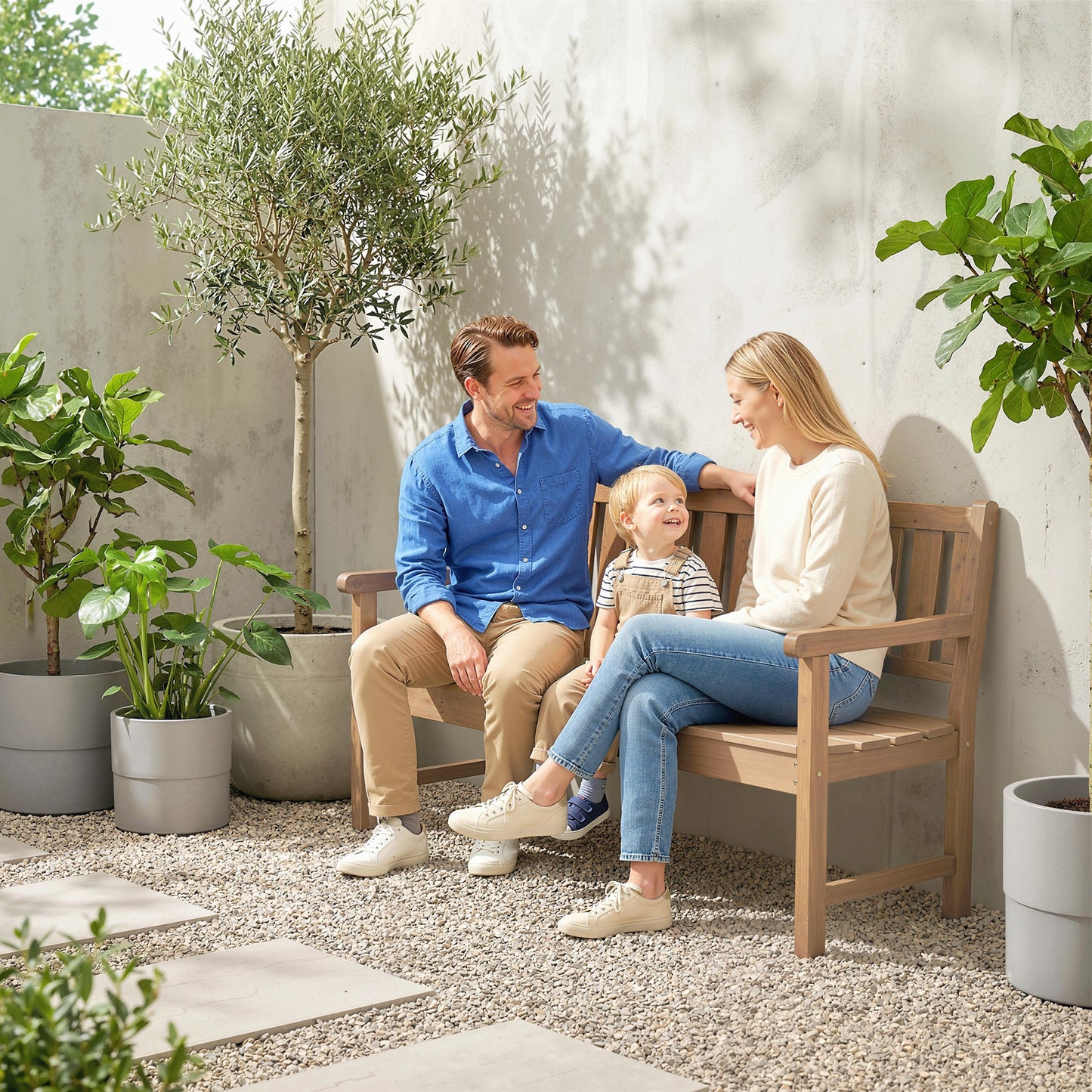 Outsunny Wooden Garden Bench With Liftable Table And Shelf Two To Three Seater Loveseat With Fir Wood Frame Teak