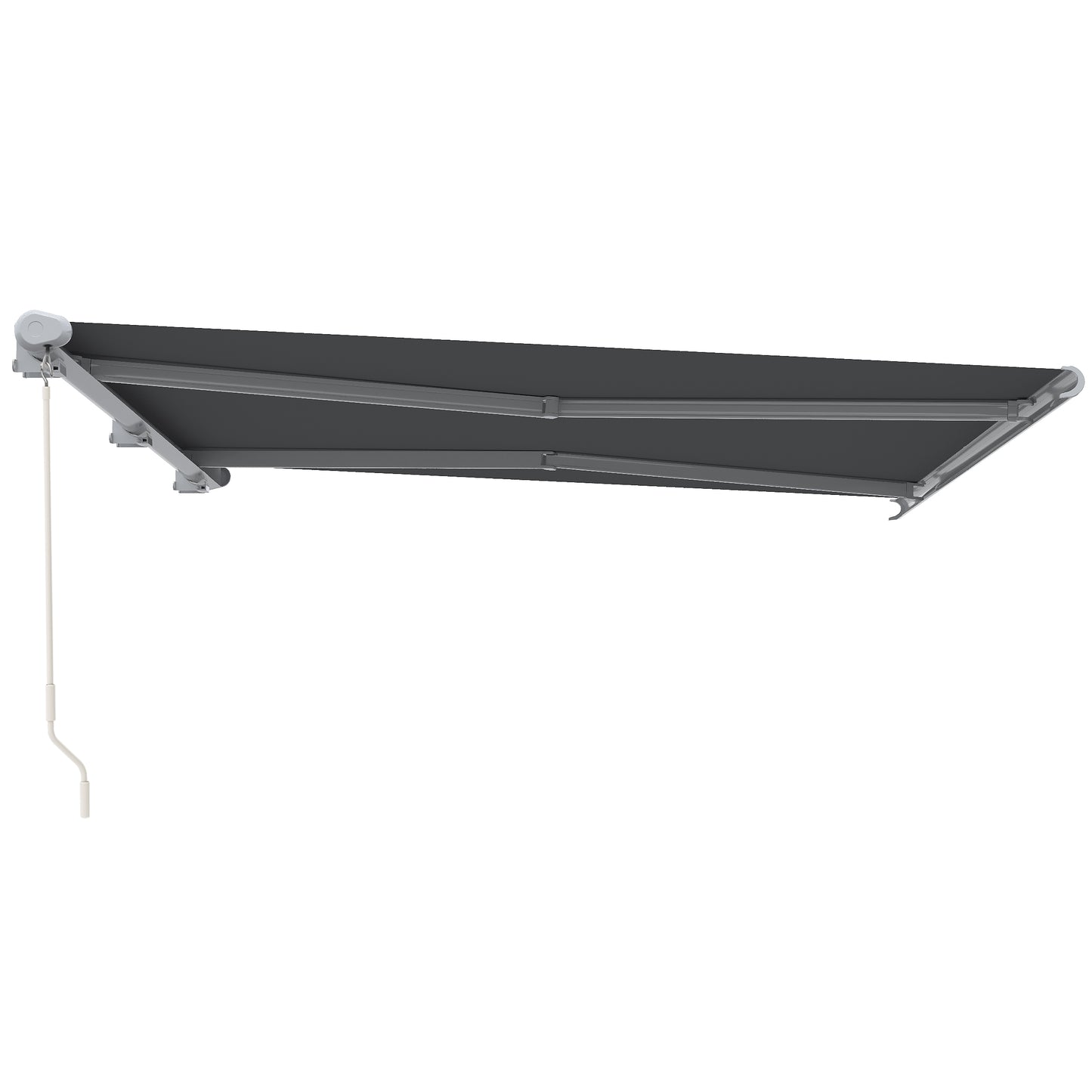 Outsunny 4x3m Full Cassette Electric And Manual Retractable Awning With Remote Controller For Patio Doors Grey
