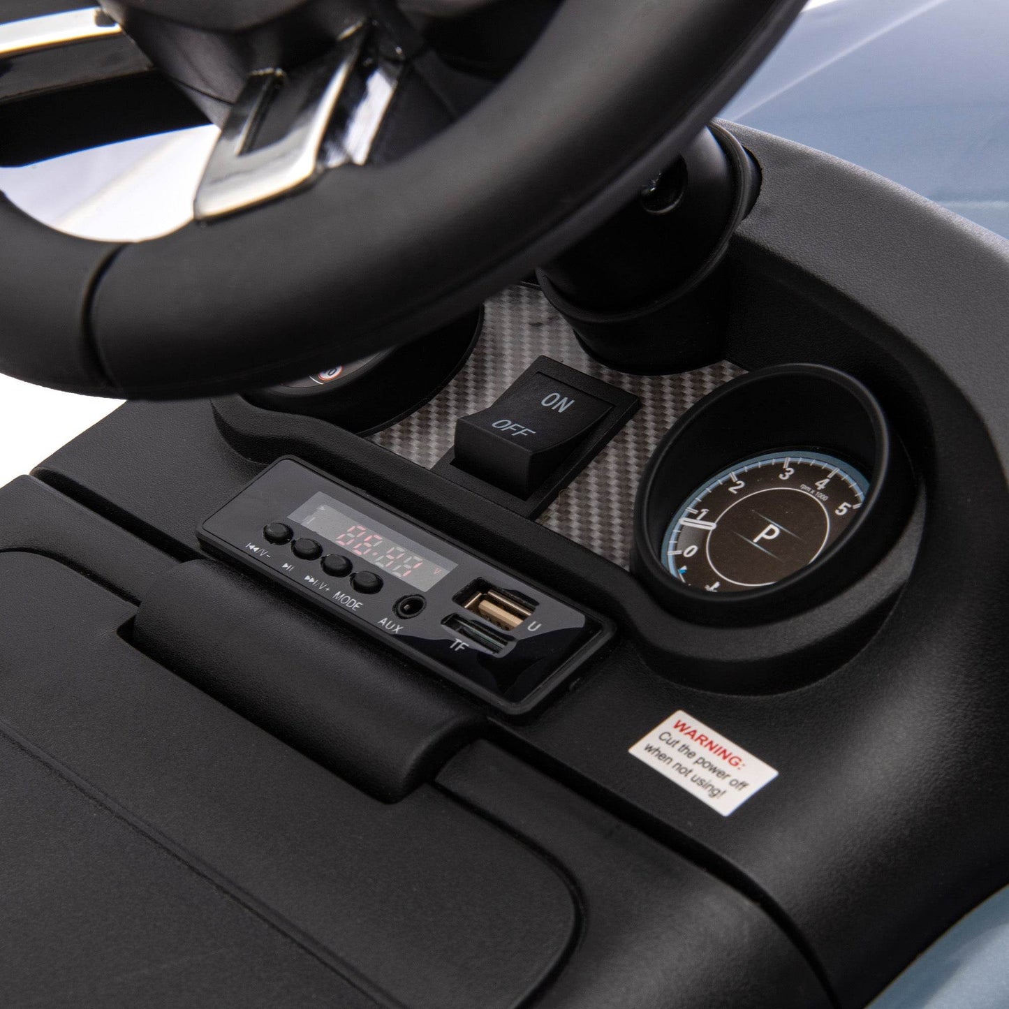 AIYAPLAY Light Blue 6V Licensed Land Rover Kids Electric Ride-On Car with Sliding Function, Headlights & Music - ALL4U RETAILER LTD