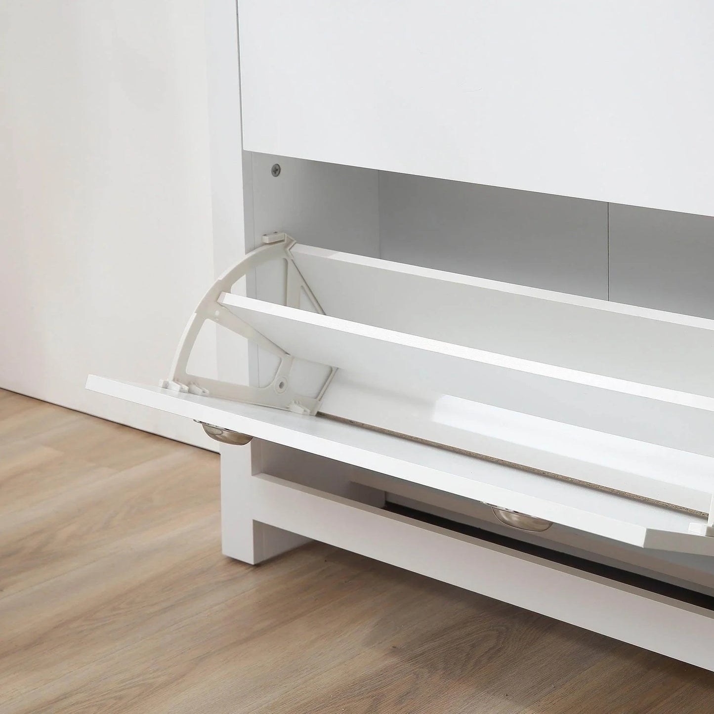 HOMCOM 2-Drawer Shoe Cabinet: Modern White Organiser - ALL4U RETAILER LTD