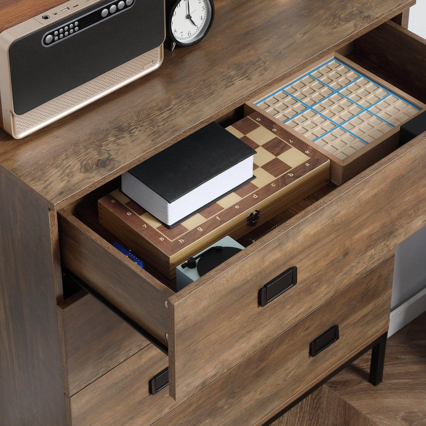 HOMCOM 4-Drawer Storage Chest - Sleek & Functional - ALL4U RETAILER LTD