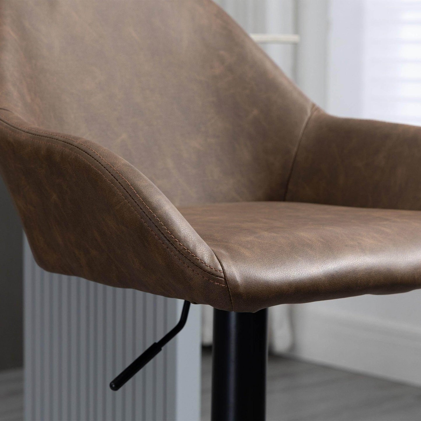 HOMCOM Adjustable Swivel Barstools, Set of 2 - Dark Brown - ALL4U RETAILER LTD