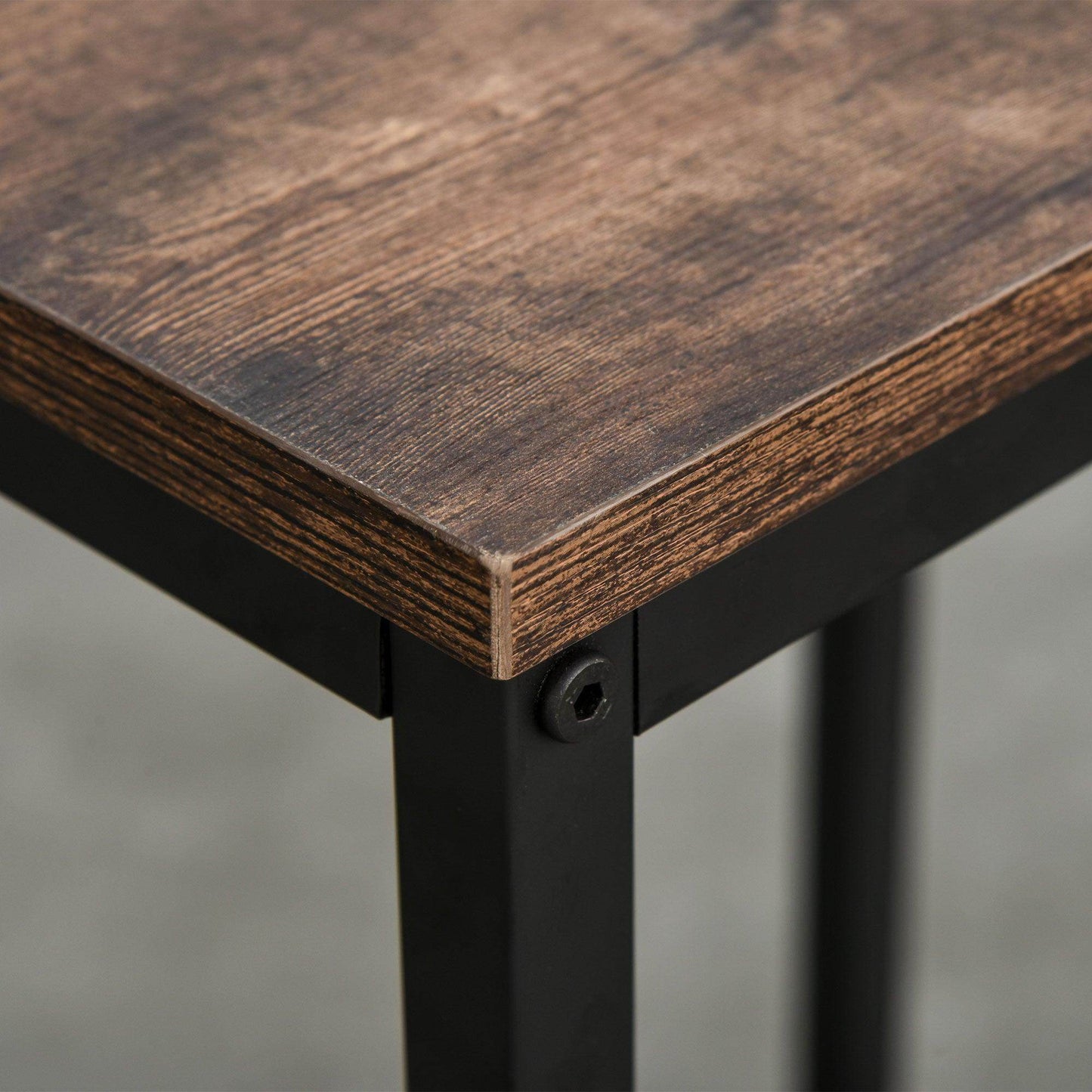 HOMCOM Bar Height Dining Set: Industrial Style Table & 2 Stools - ALL4U RETAILER LTD