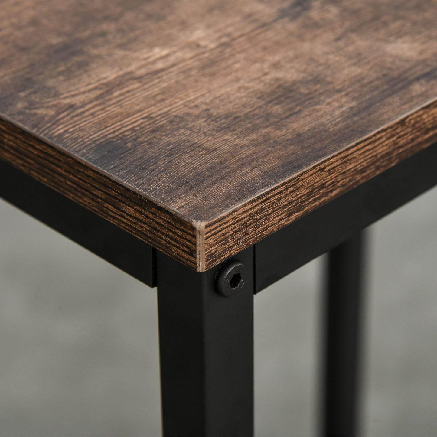 HOMCOM Bar Height Dining Set: Industrial Style Table & 2 Stools - ALL4U RETAILER LTD