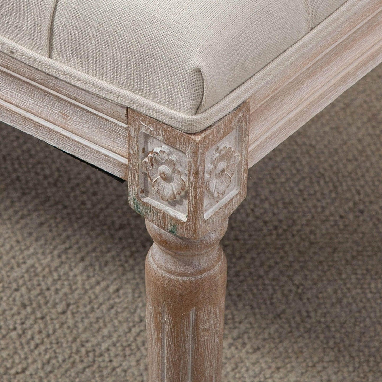 HOMCOM Beige Accent Bench: Elegant and Comfy - ALL4U RETAILER LTD