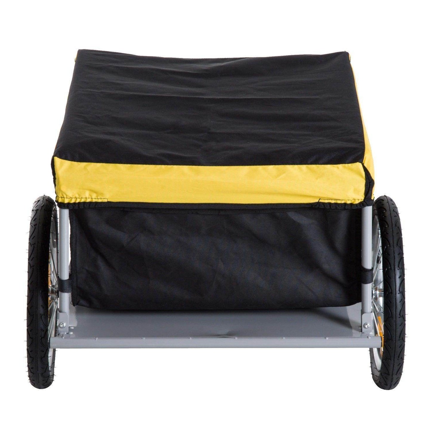 HOMCOM Bike Cargo Trailer: Steel Frame, Yellow - ALL4U RETAILER LTD