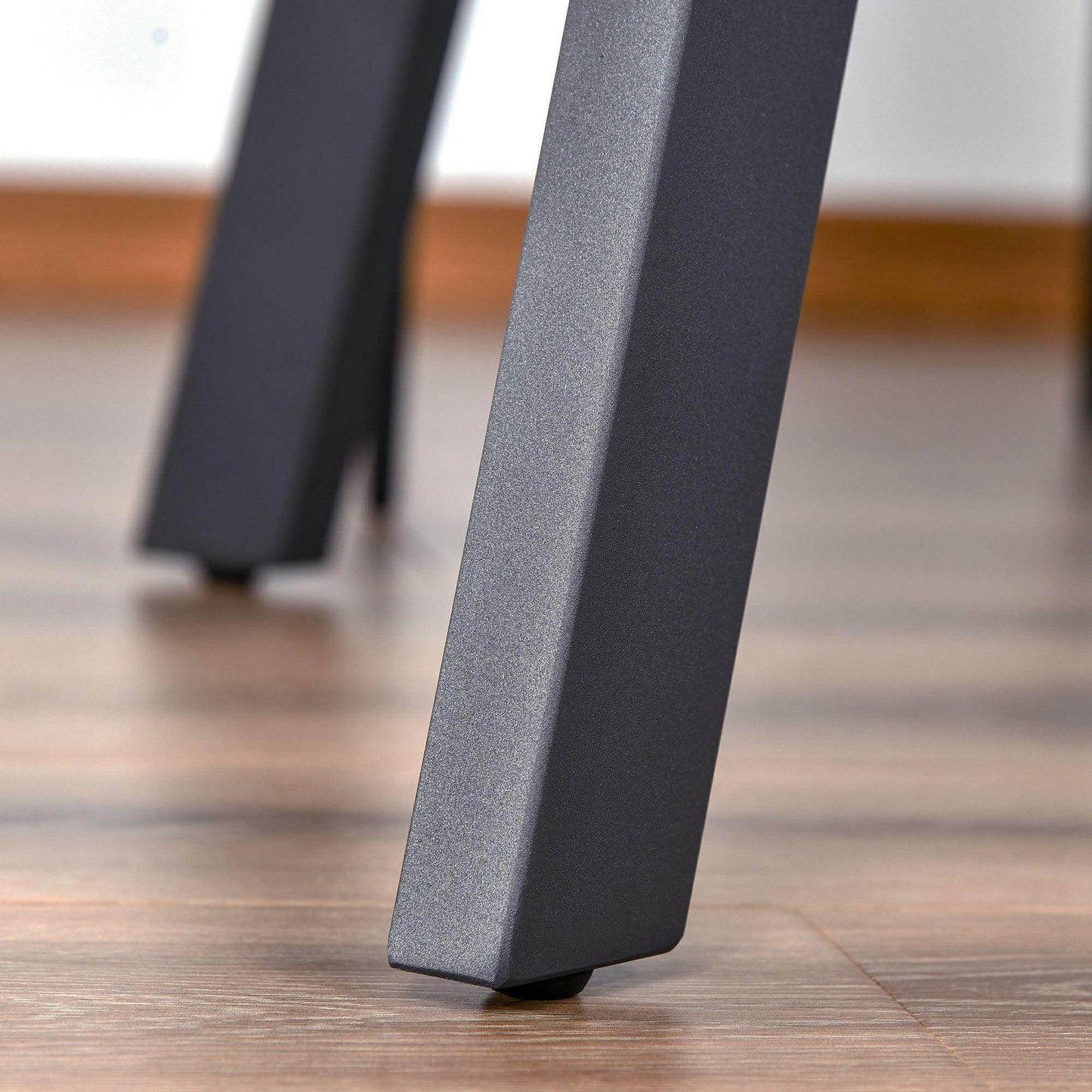 HOMCOM Dining Table: Metal Legs, Spacious, Dark Grey - ALL4U RETAILER LTD