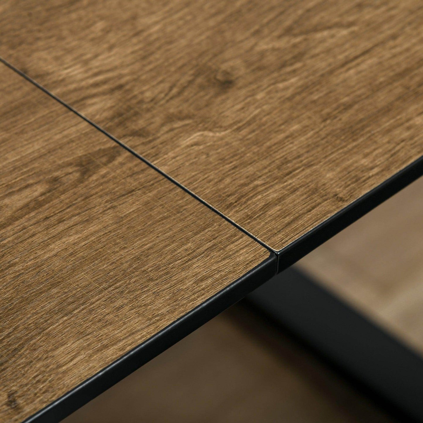 HOMCOM Extendable Dining Table - Woodtop, Metal Frame - ALL4U RETAILER LTD