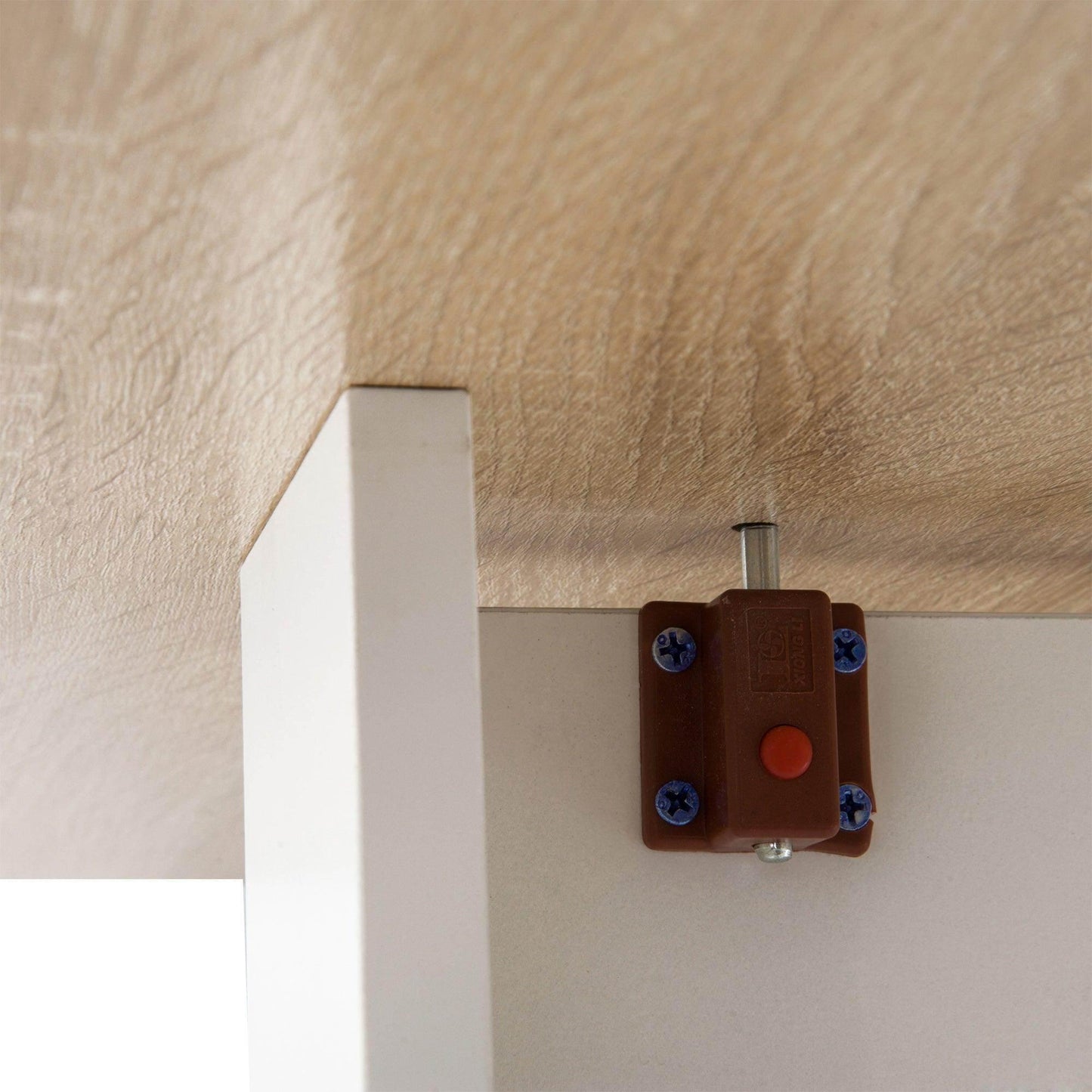 HOMCOM Folding Oak & White Desk: Space-Saving Workstation - ALL4U RETAILER LTD