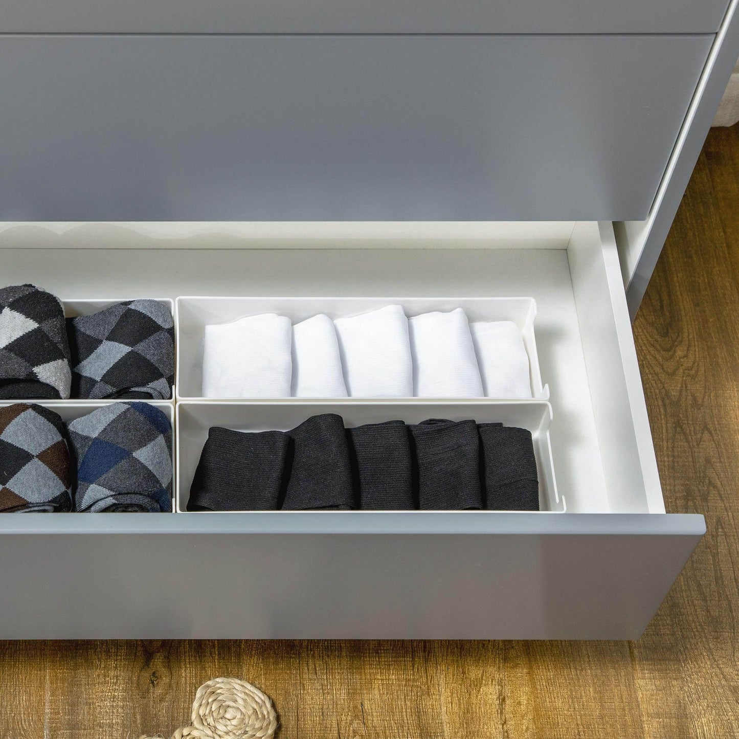 HOMCOM Grey 3-Drawer Storage Cabinet for Bedroom, Living Room - ALL4U RETAILER LTD