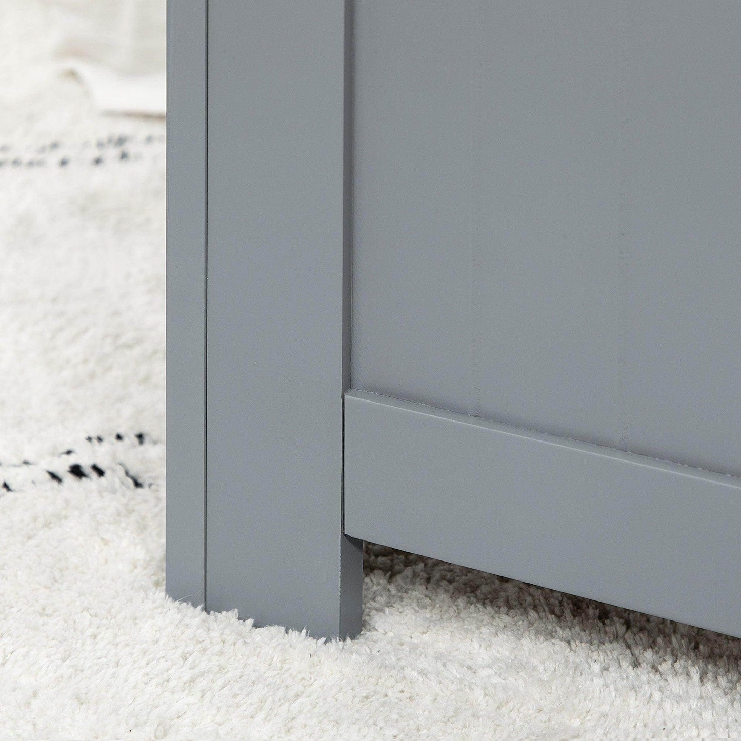 HOMCOM Grey Toy Box & Organiser - Lid & Safety Hinges - ALL4U RETAILER LTD