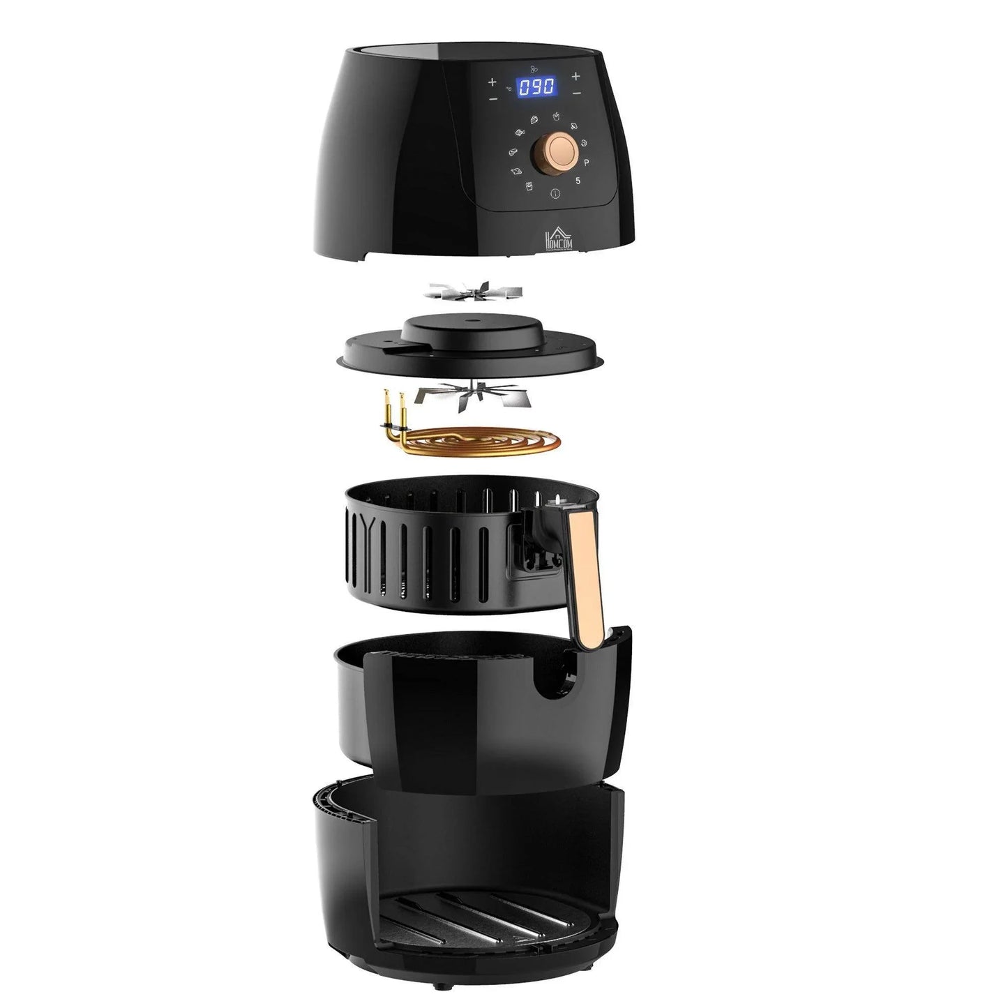 HOMCOM Healthy Air Fryer 5.5L: Digital Display, 60 Min Timer - ALL4U RETAILER LTD