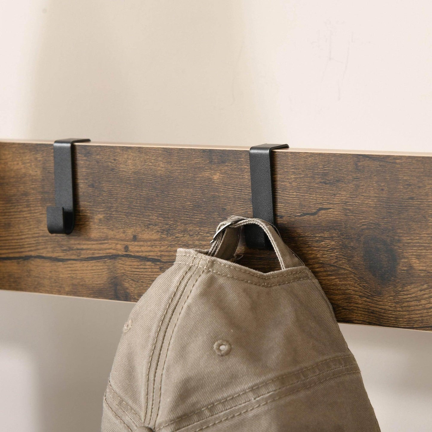 HOMCOM Industrial Coat Rack Stand: Rustic Brown, Shoe Storage - ALL4U RETAILER LTD