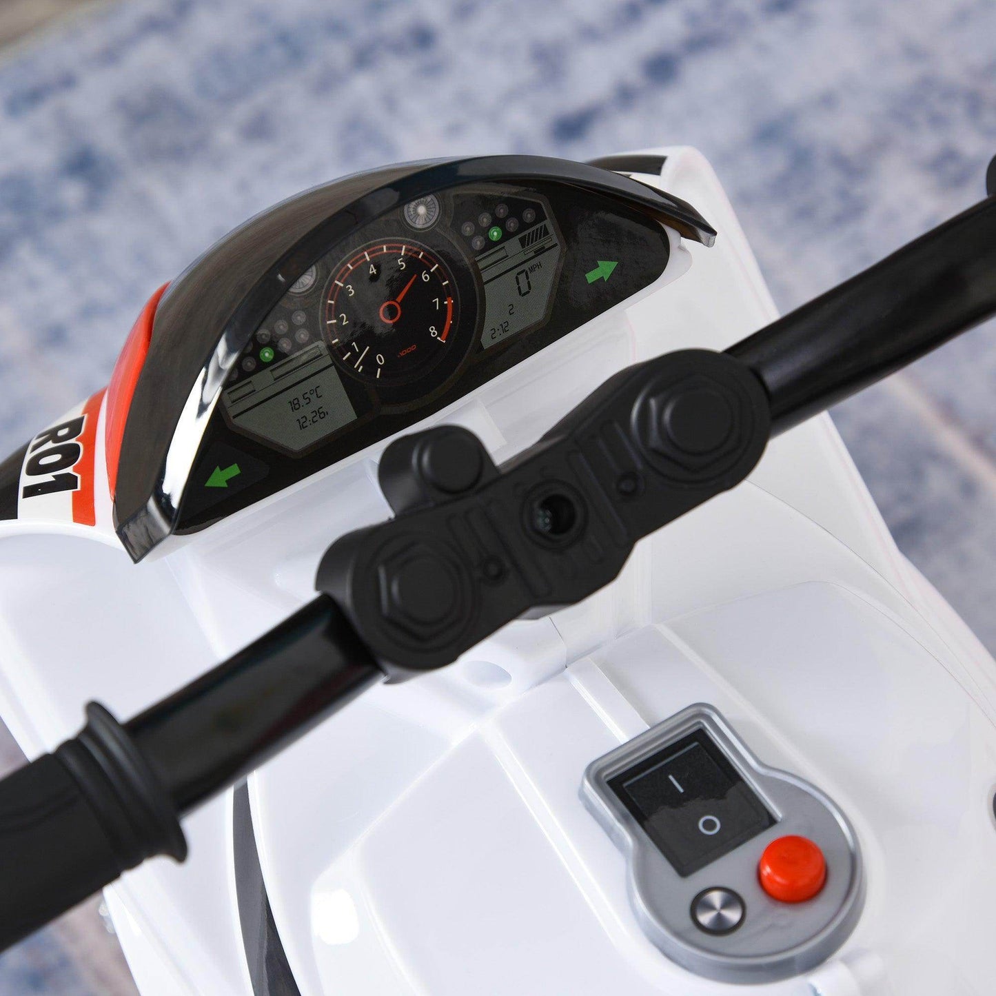 HOMCOM Kids Police Bike Ride-On Toy - Music, Lights, Safe Seat - ALL4U RETAILER LTD