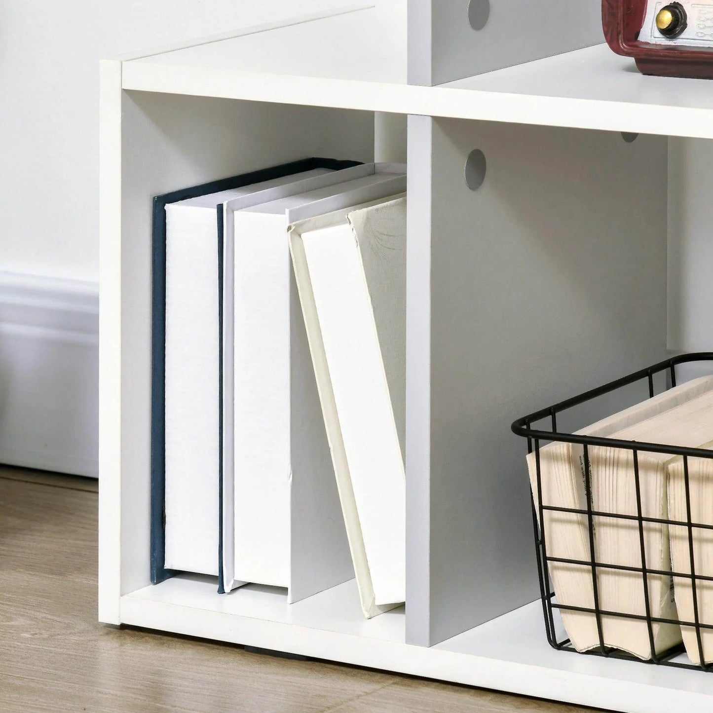 HOMCOM Modern Home Office Bookshelf, 5-Tier White Open Shelves - ALL4U RETAILER LTD