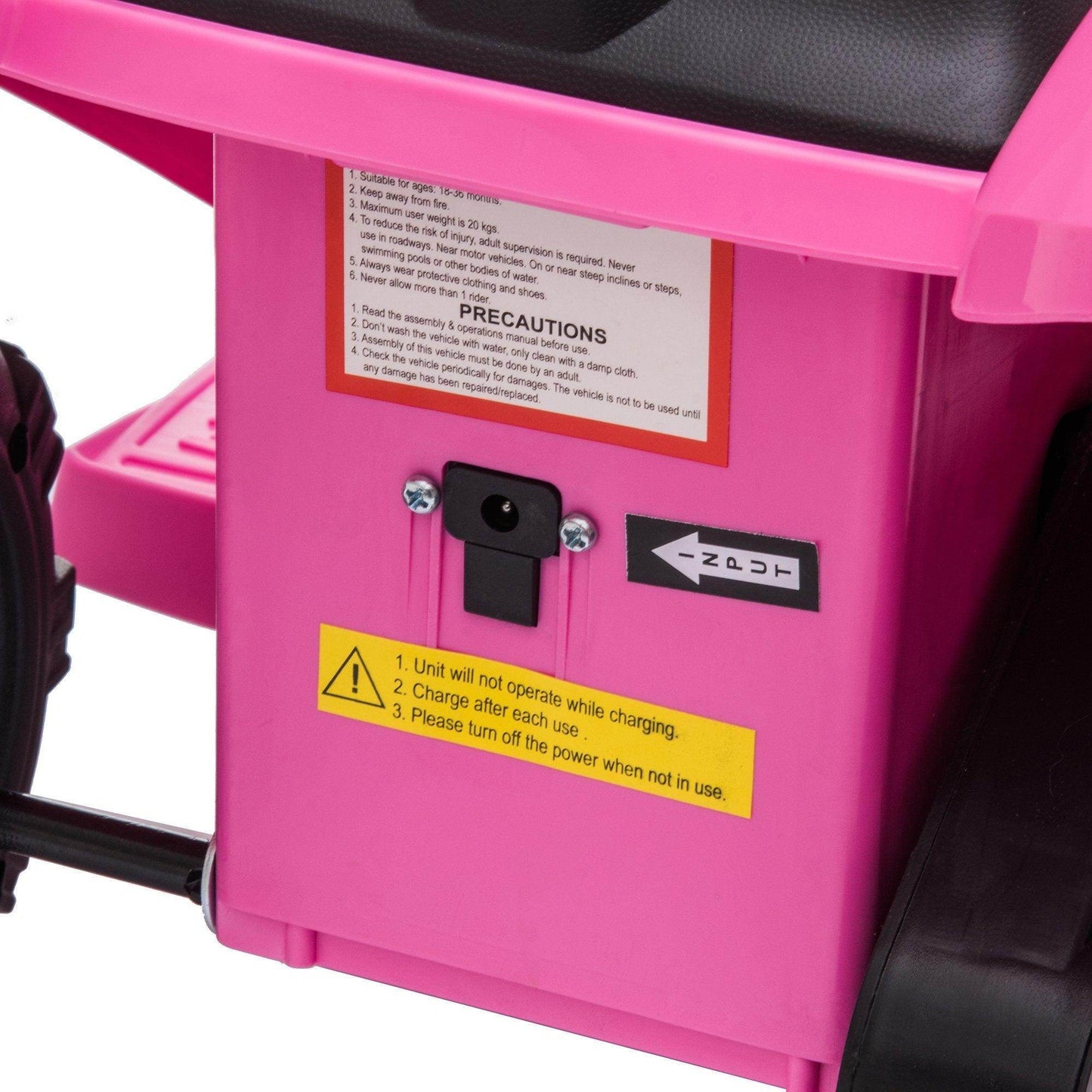 HOMCOM Pink ATV Car: Real Headlights, 6V Battery, 18-36 Months - ALL4U RETAILER LTD