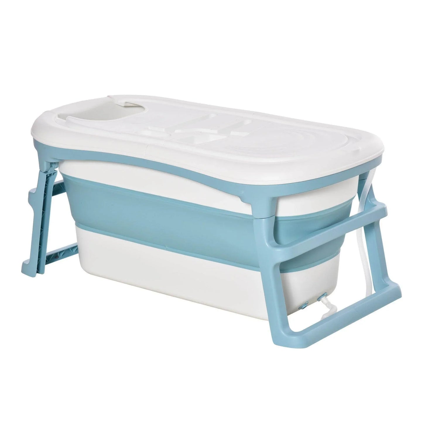 HOMCOM Portable Folding Baby Bath Tub for Kids 1-12 Years, Blue - ALL4U RETAILER LTD