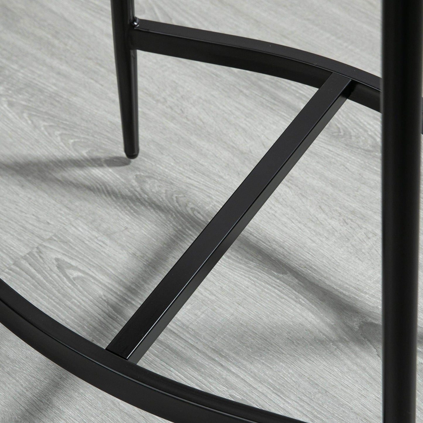 HOMCOM Set of 2 Kitchen Stools: Upholstered, Industrial Style - ALL4U RETAILER LTD