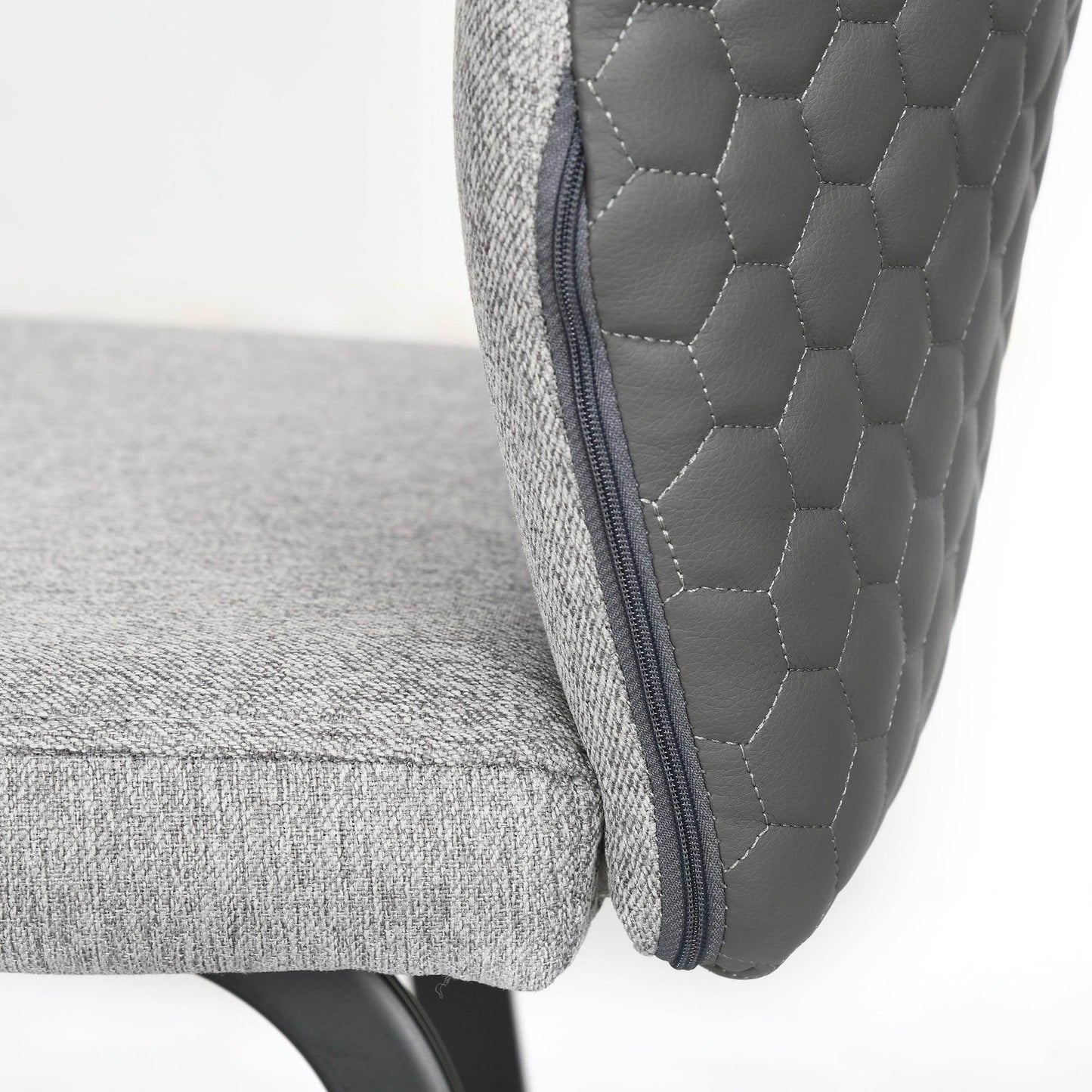HOMCOM Set of 4 Bar Stools – Upholstered, Steel Legs, Grey - ALL4U RETAILER LTD